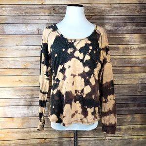 Maison Scotch Bleach Tie Dye Long Sleeve Blouse